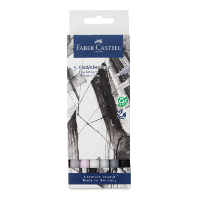 Faber-Castell Goldfaber Aqua Dual Markers - Shades of Grey, Set of 6