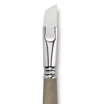 Open in modal - Escoda Perla Toray White Synthetic Brush - Angular, Short Handle, Size 16 close up