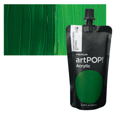 artPOP! Heavy Body Acrylic Paint - Light Sap Green, 120 ml Pouch with swatch