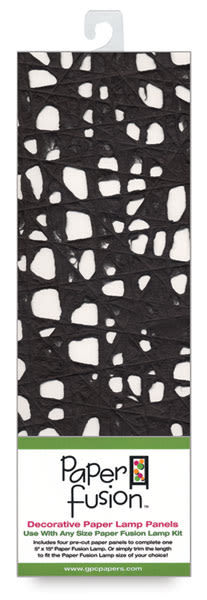 Open in modal - Paper Fusion Decorative Paper Lamp Panels - Black Melook pattern in package