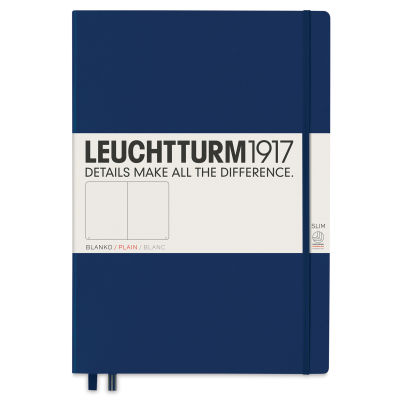 Leuchtturm1917 Blank Hardcover Notebook - Navy, Slim, 8-3/4" x 12-1/2"