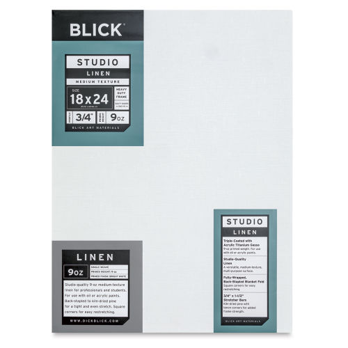 Blick Studio Linen Stretched Canvas - 18 x 24, Traditional 3/4