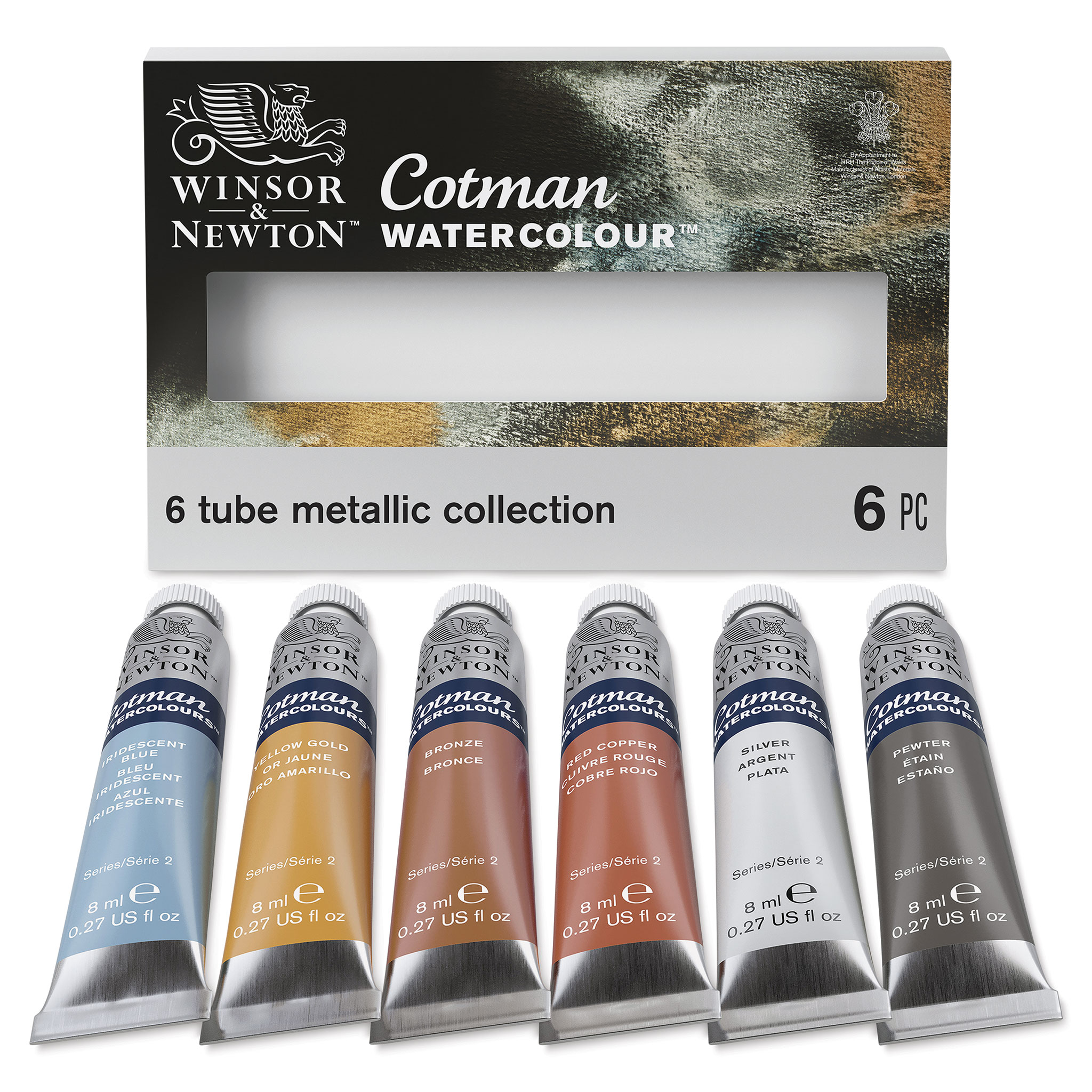 Winsor & Newton Cotman Watercolor Paint Set, 12 Colors, 8ml (0.27-oz)  Tubes, Blue,Ivory,White