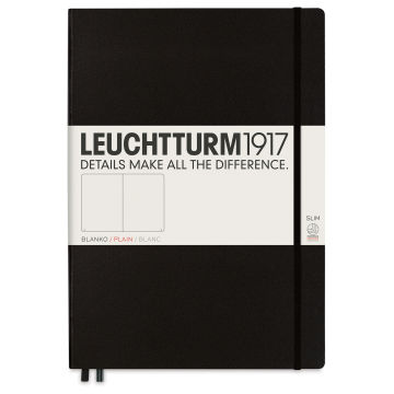 Leuchtturm1917 Blank Hardcover Notebook - Black, Slim, 8-3/4" x 12-1/2"