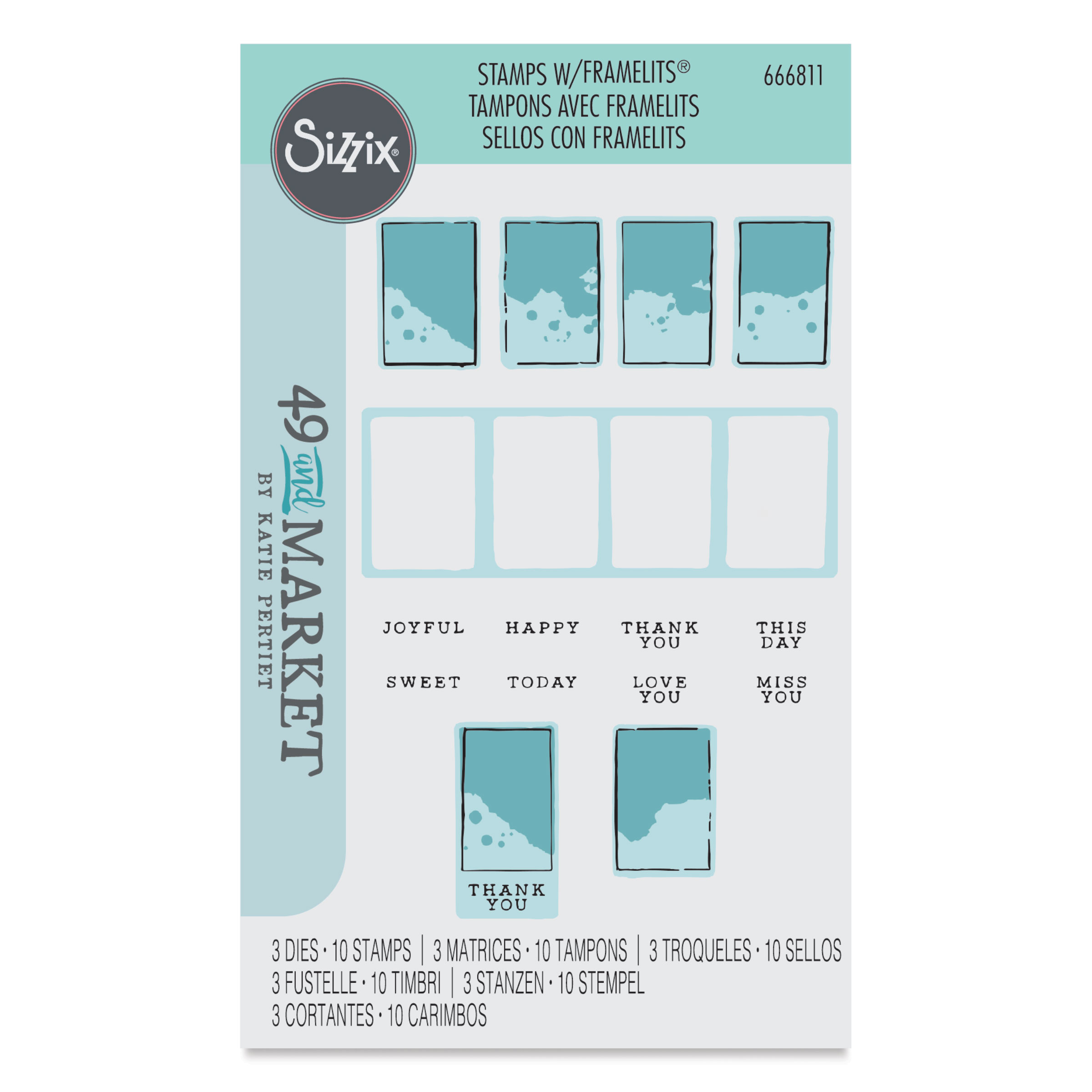 Sizzix Painted Palettes Stamp and Framelit Set | BLICK Art Materials