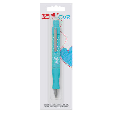 Prym Love Extra Fine Fabric Mechanical Pencil - Turquoise, 0.9 mm (Inside of packaging)