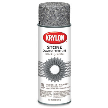 Krylon Make It Stone Spray Paint - Front of spray can of Black Granite color
