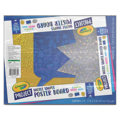 Crayola Project Poster Board Shapes - Dazzle, 11" x 14", Pkg of 3