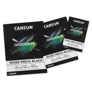 Canson Graduate Black Mixed Media Pads, various sizes