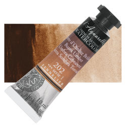 Sennelier French Artists' Watercolor - Burnt Umber, 10 ml, Tube with Swatch