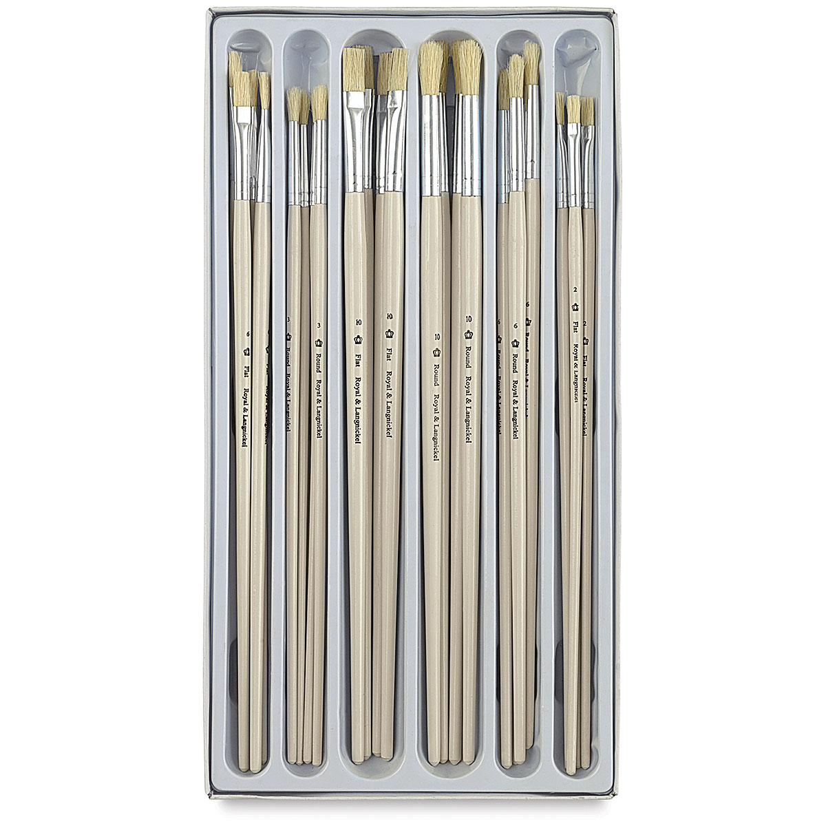 Royal & Langnickel White Bristle Classroom Value Pack - Large Area, Set of  12