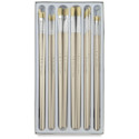 Royal & Langnickel White Bristle Classroom Value Pack - Rounds and Flats, Long Handle, Set of 24
