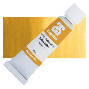 Open in modal - Art Spectrum Artists’ Watercolor Tube - Yellow Ochre, 10 ml tube and swatch