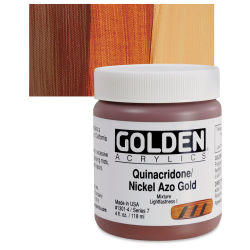 Golden Heavy Body Artist Acrylics - Quinacridone/Nickel Azo Gold, 4 oz Jar