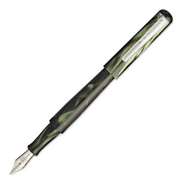 Open in modal - Tom Hessin Charles Collection Fountain Pen - Highland Green, cap removed (image may show a different size nib)