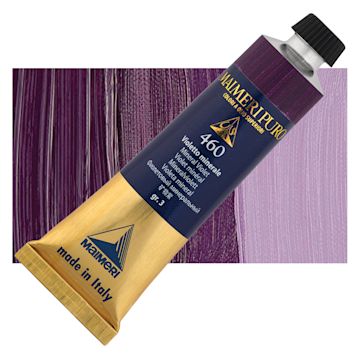 Open in modal - Maimeri Puro Oil Color - Mineral Violet, 40 ml tube and swatch
