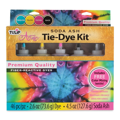 Tulip Artisan Soda Ash Tie-Dye Kit - Front of package showing color bottles