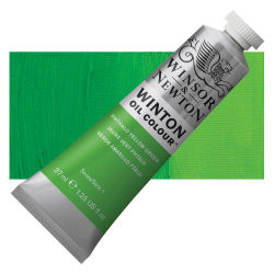 Winsor & Newton Winton Oil Color - Phthalo Yellow Green, 37 ml, Tube with Swatch