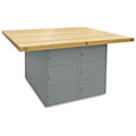 Hann Four-Station Locker-Type Workbench - Gray, 12-Locker Horizontal