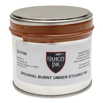Open in modal - Hanco Oil Based Etching Ink - 1 lb, Burnt Umber - front
