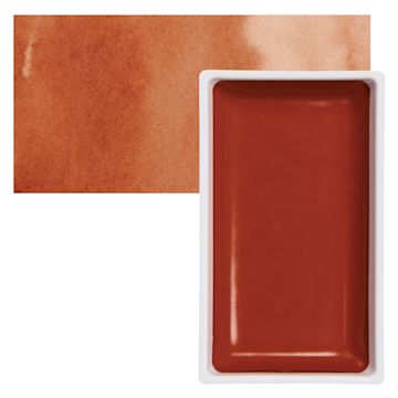 Open in modal - Kuretake Gansai Tambi Watercolor Pan - Burnt Sienna pan and swatch