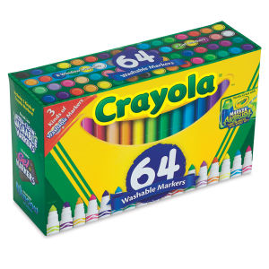 Crayola Washable Broadline Marker Set  - Set of 64, Broadline, Window, and Gel Markers