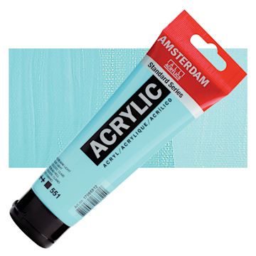 Open in modal - Amsterdam Standard Series Acrylic Paint - Sky Blue Light, 120 ml Tube and swatch