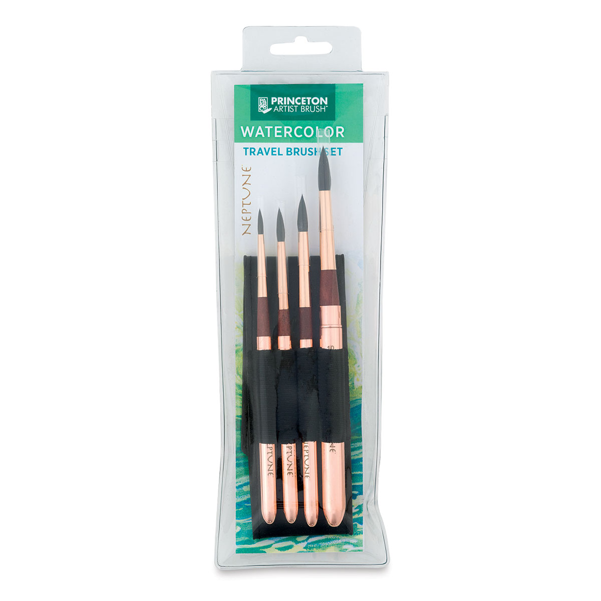 Princeton Artist Brush, Neptune Series 4750, Synthetic Squirrel Watercolor  Paint Brush, 4 Piece Professional Travel Set, Size Round 4, 6, 8, 10