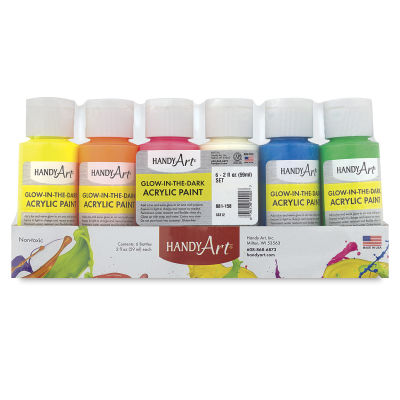 Handy Art Glow-in-the-Dark Acrylic Paint - Set of 6, front of package shown