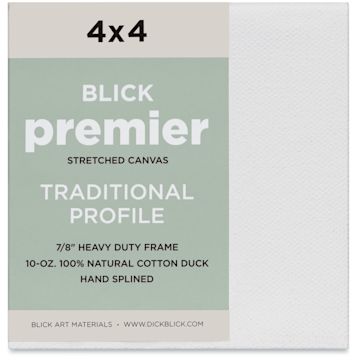 Open in modal - Blick Premier Stretched Cotton Canvas - Traditional Profile, Splined, 4" x 4", front