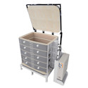 L&L Davinci Rectangular Kiln - T3445-D, Cone 10, 208V-1P, 199.8A, 45" H x 43-1/2" W x 30-1/2" D
