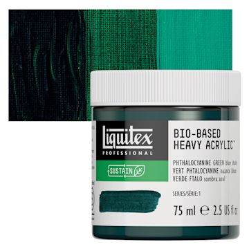 Open in modal - Liquitex Bio-Based Heavy Acrylic Paint - Phthalo Green (Blue Shade), 75 ml jar and swatch