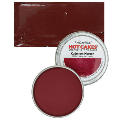 Enkaustikos Hot Cakes Encaustic Wax Paint - Cadmium Maroon, 45 ml tin
