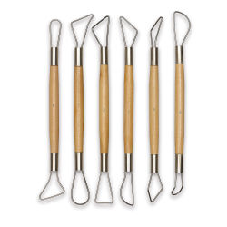 Double Wire End Tools - Each of six different double ended tools shown upright
