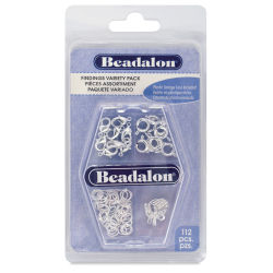 Beadalon Jewelry Findings Variety Pack - Silver, Pkg of 112