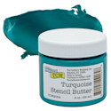 Stencil Butter Acrylic Paint - Turquoise, 2 oz, Jar