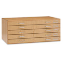 Diversified Spaces Flat File System - 5-Drawer Unit, Oak (top and base not included)