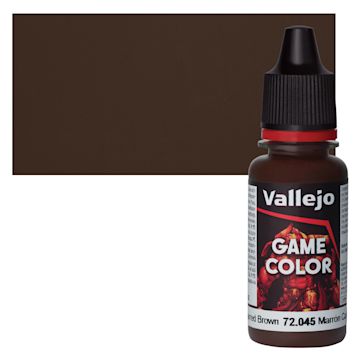 Open in modal - Vallejo Game Color Acrylic Paint - Charred Brown - Bottle and Swatch