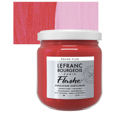Lefranc & Bourgeois Flashe Vinyl Paint - Fluorescent Red, 400 ml jar