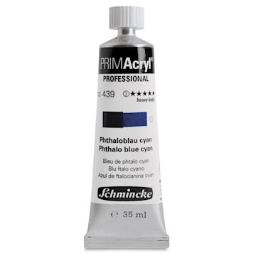 Open in modal - Schmincke Primacryl Professional Acrylic Paint - Phthalo Blue Cyan, 35 ml Tube