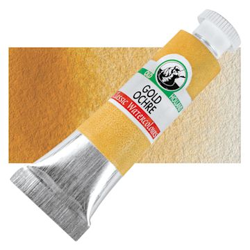 Open in modal - Old Holland Classic Artist Watercolor - Gold Ochre, 6 ml tube and swatch