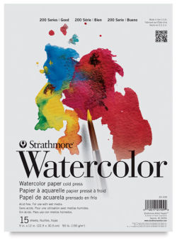 Front view of Strathmore 200 Series Watercolor Paper Student Pad