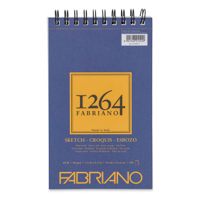 Fabriano 1264 Sketch Pad, 5-1/2" x 8-1/2", Spiral, 100 Sheets, Portrait