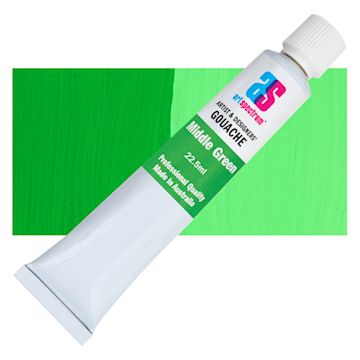 Open in modal - Art Spectrum Artists' Gouache - Middle Green, 22.5 ml tube and swatch