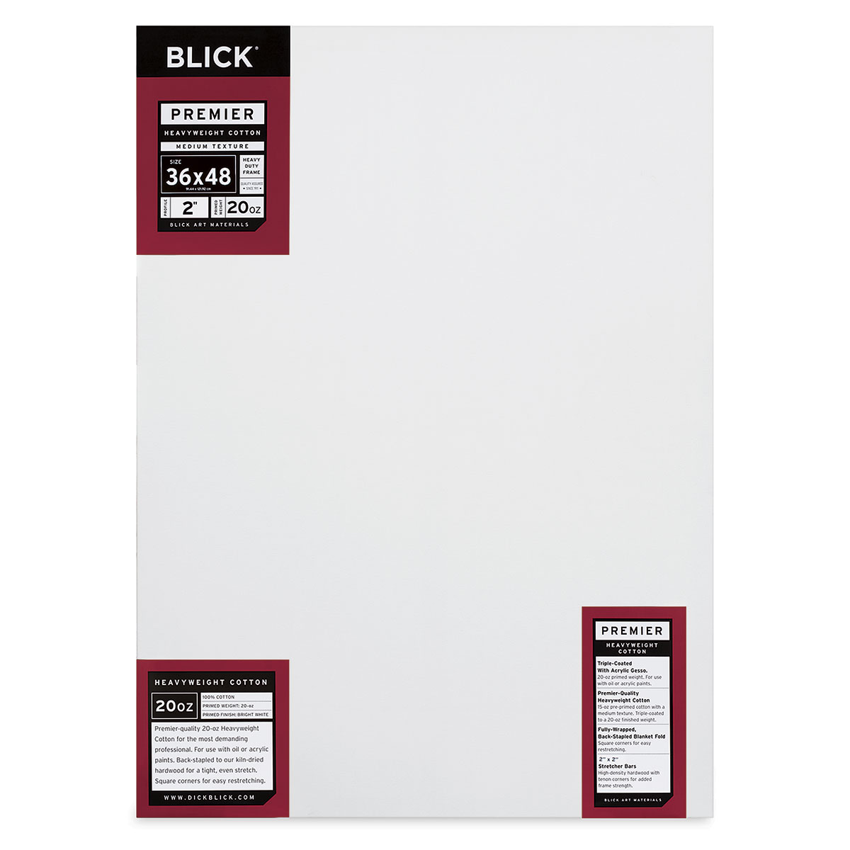 Blick Premier Heavyweight Stretched Cotton Canvas - 36