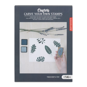 Kikkerland Crafters Carve Your Own Stamp Kit (Front of package)