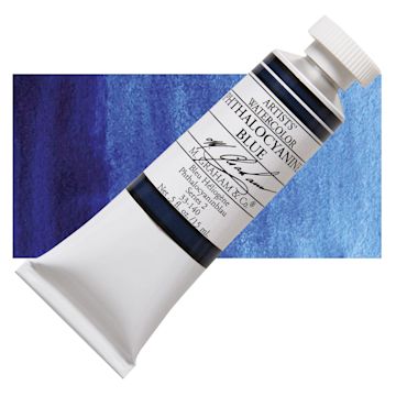 Open in modal - M. Graham Artists' Watercolor - Phthalo Blue, 15 ml Tube and swatch