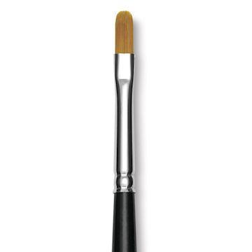 Open in modal - Trekell Synthetic Gold Taklon Brush - Filbert, Long Handle, Size 4, close-up