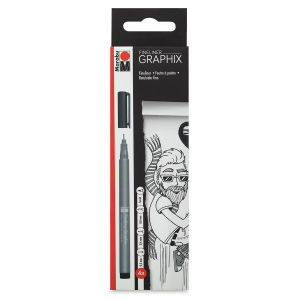 Marabu Fineliner Graphix Pens, Set of 4-Black  Outside of Package