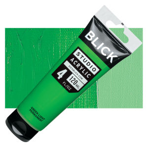 Blick Studio Acrylics - Green Light Permanent, 4 oz tube